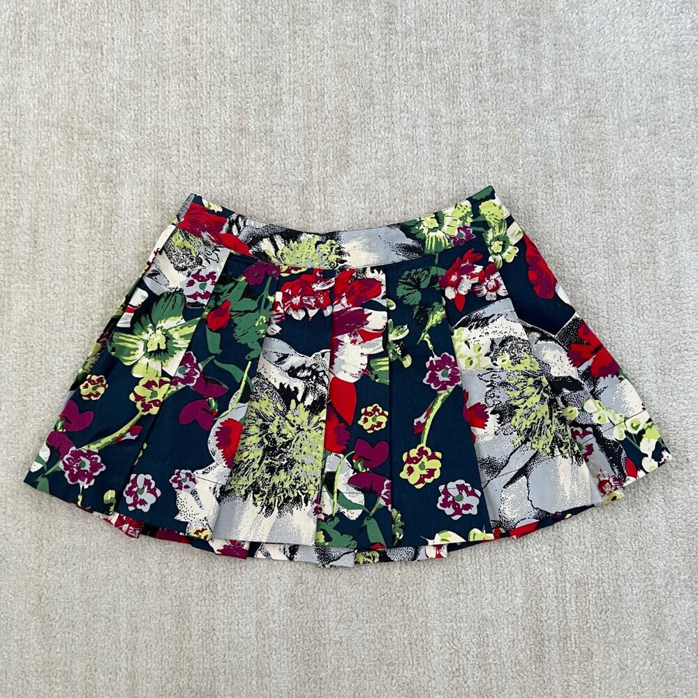 Go International Pleated Floral Cotton Mini Skirt 3